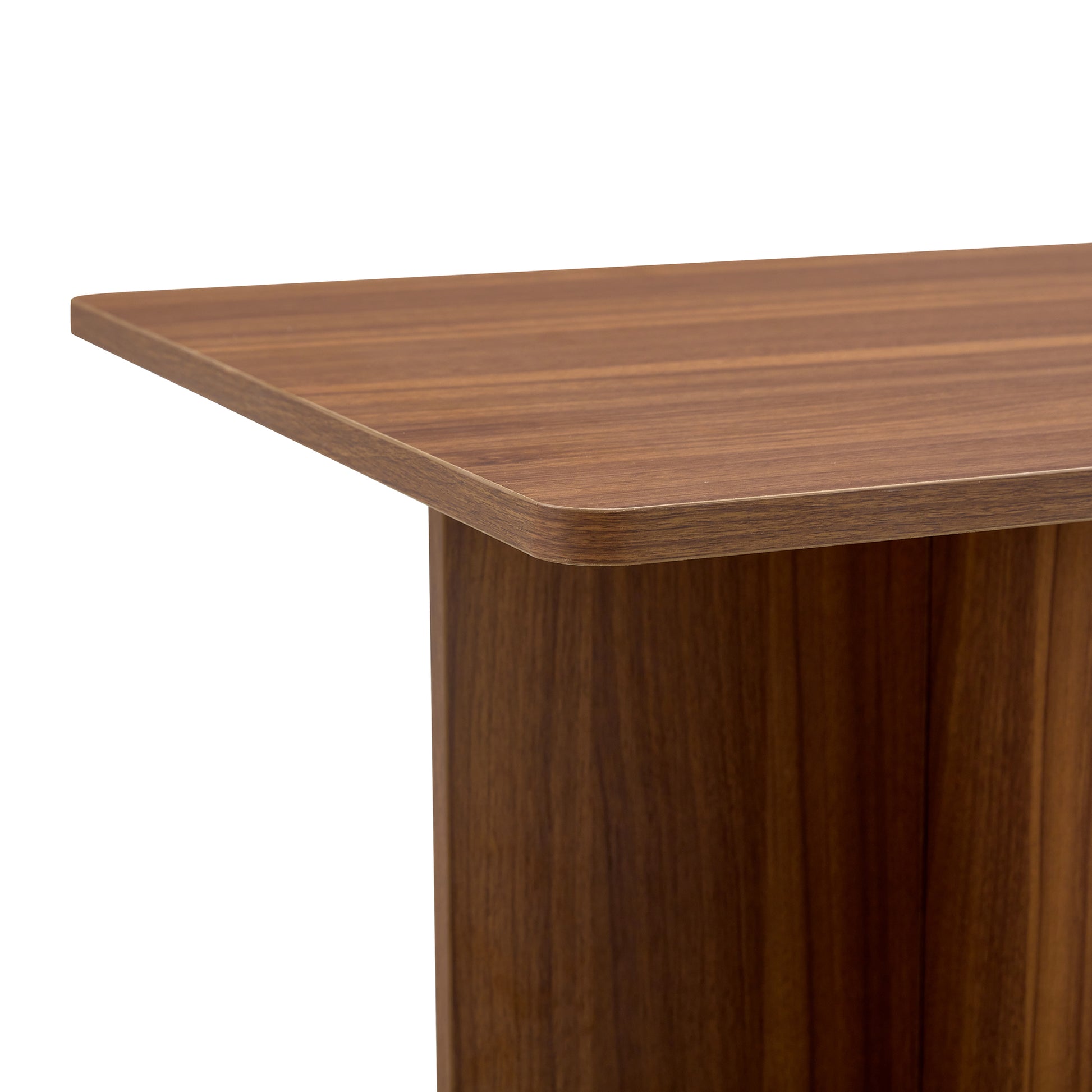 44.8 Inch Walnut Wood Grain Mdf Coffee Table Modern Luxury, Stable Triangular Support.The Coffee Table Is Made Of Medium Density Fiberboard Material And Is Suitable For Living Rooms, Bedrooms,Etc.
