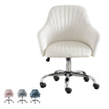 Accent Chair Modern Home Office Leisure Chair With Adjustable Velvet Height And Adjustable Casters Beige Beige Cotton Velvet