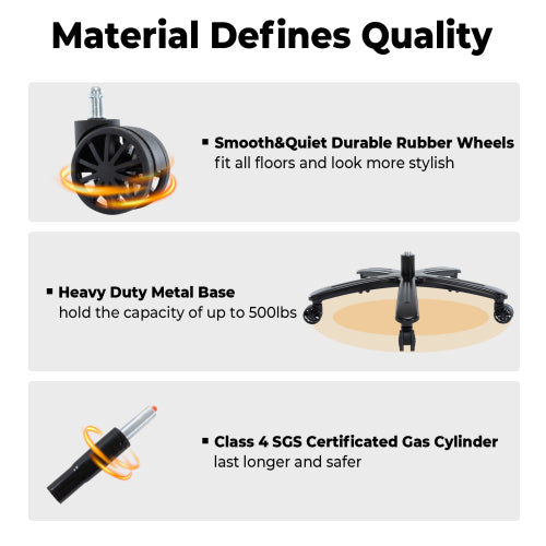 Executive Office Chair 400Lbs Heavy Duty Office Chair, Wide Seat Bonded Leather Office Chair With 30 Degree Back Tilt & Lumbar Support Black Caster Iron Black Office Dry Clean Round Handle Office Chairs Solid Back Casters Leather