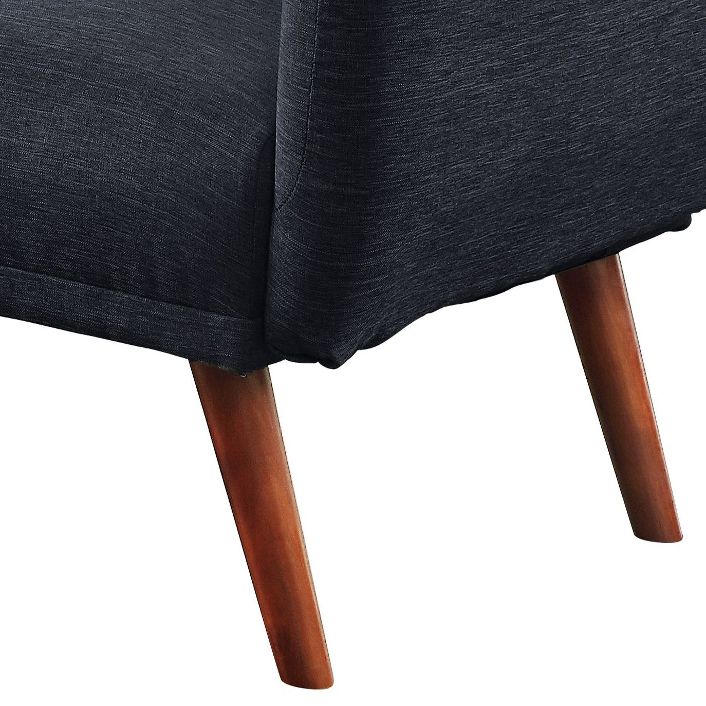 Grey And Walnut Upholstered Adjustable Sofa Grey Linen Wood Primary Living Space Split Back Modern Eucalyptus Foam Linen 2 Seat