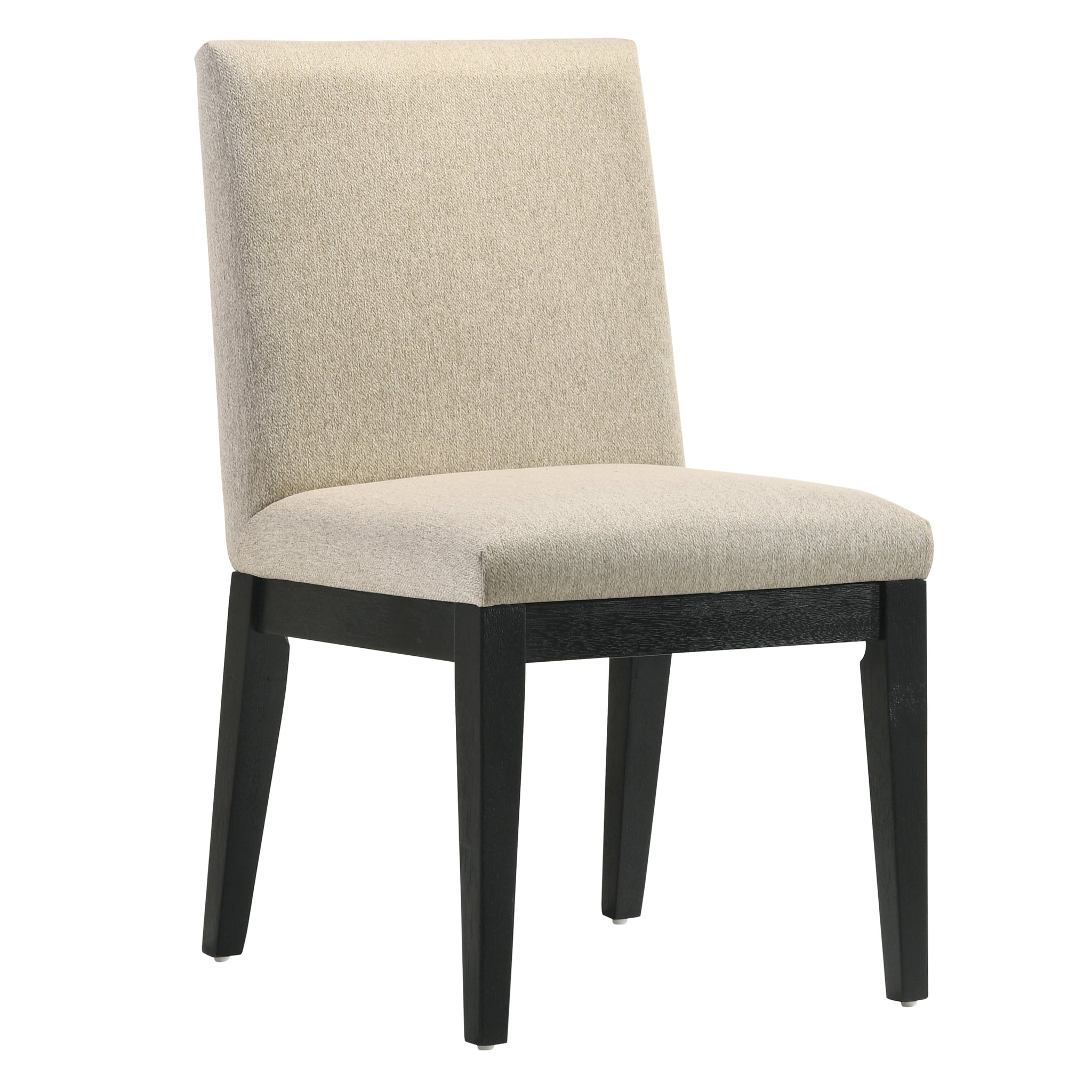 Beige And Black Padded Side Chair Set Of 2 Solid Beige Black Dining Room Modern Side Chair Solid Back Set Of 2 Wood Fabric