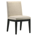 Beige And Black Padded Side Chair Set Of 2 Solid Beige Black Dining Room Modern Side Chair Solid Back Set Of 2 Wood Fabric