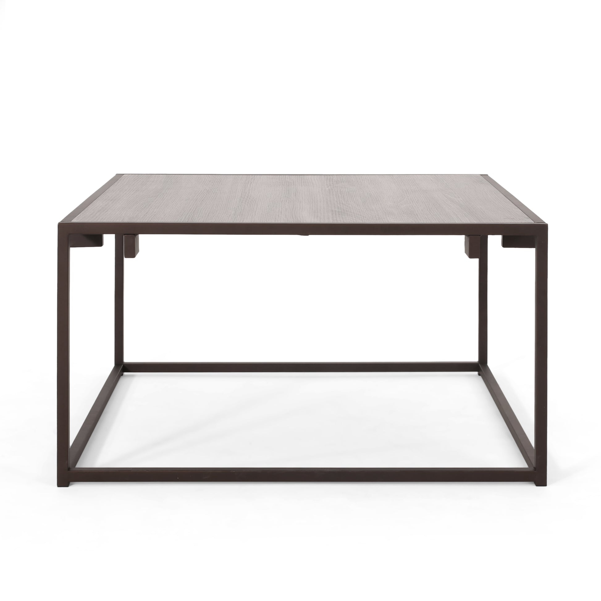 Modern Industrial Coffee Table, Gray And Bronze Grey Primary Living Space Coffee & End Tables Rectangular Mdf