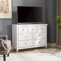 Modern 7 Drawers Dresser 7 Drawers Cabinet,Chest Of Drawers Closet Organizers And Storage Clothes Storage Drawers Cabinet For Living Room, Farmhouse Dresser Organizer White White Mdf