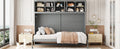 Queen Size Murphy Bed Wall Bed With Top Cabinets,Gray Queen Gray Plywood