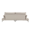 United Linen Sofaaccent Sofa Seat Sofa With Metal Feet Beige Linen 3 Seat