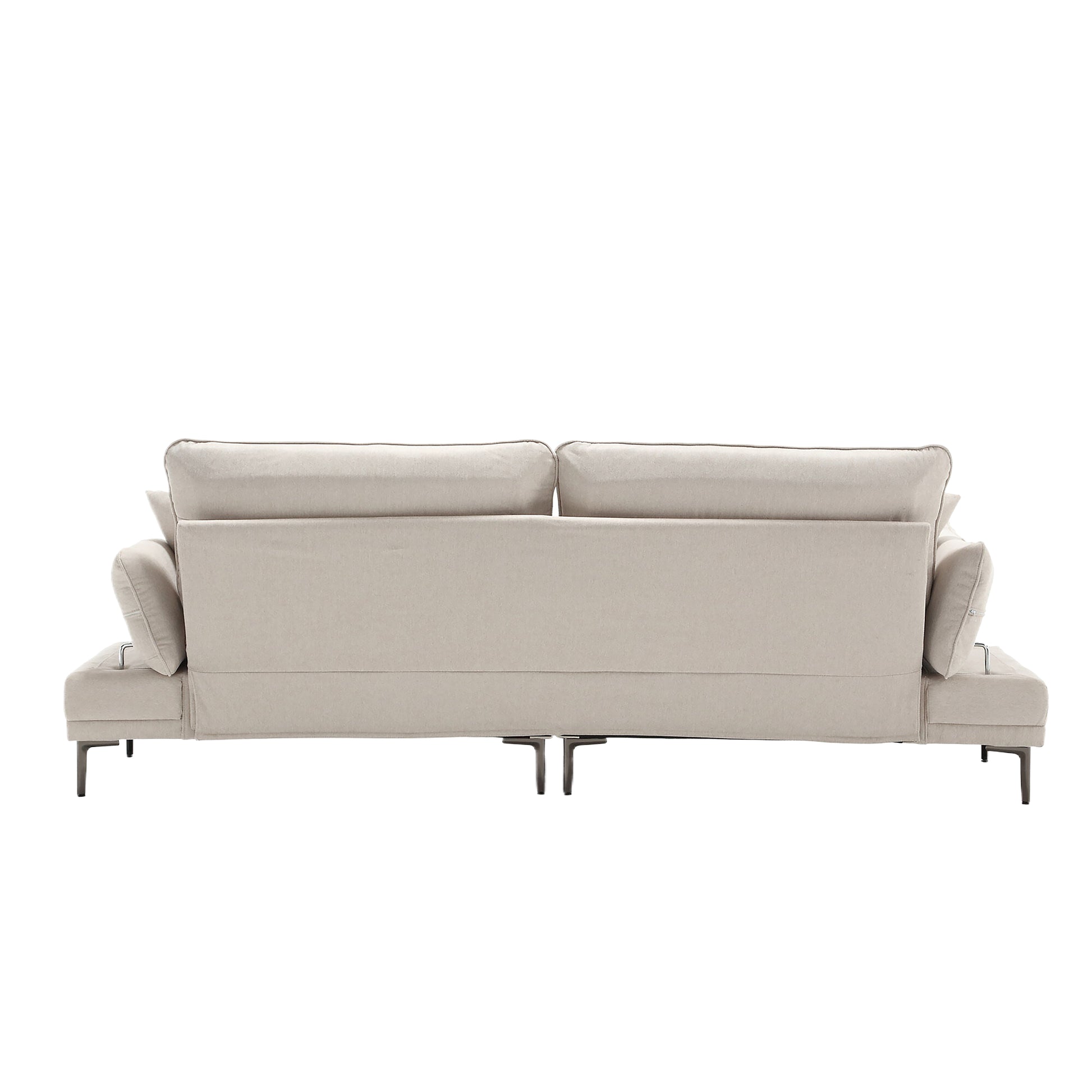 United Linen Sofaaccent Sofa Seat Sofa With Metal Feet Beige Linen 3 Seat