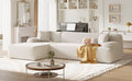 Modern Large L Shape Modular Sectional Sofa For Living Room, Bedroom, Salon, 2 Piece Free Combination, Simplified Style Old Sku:Wy000356Aaa Beige Polyester 3 Seat