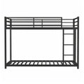 Metal Twin Over Full Bunk Bed Heavy Duty Sturdy Metal Noise Reduced Safety Guardrail No Box Spring Needed,Black Twin Black Metal Metal