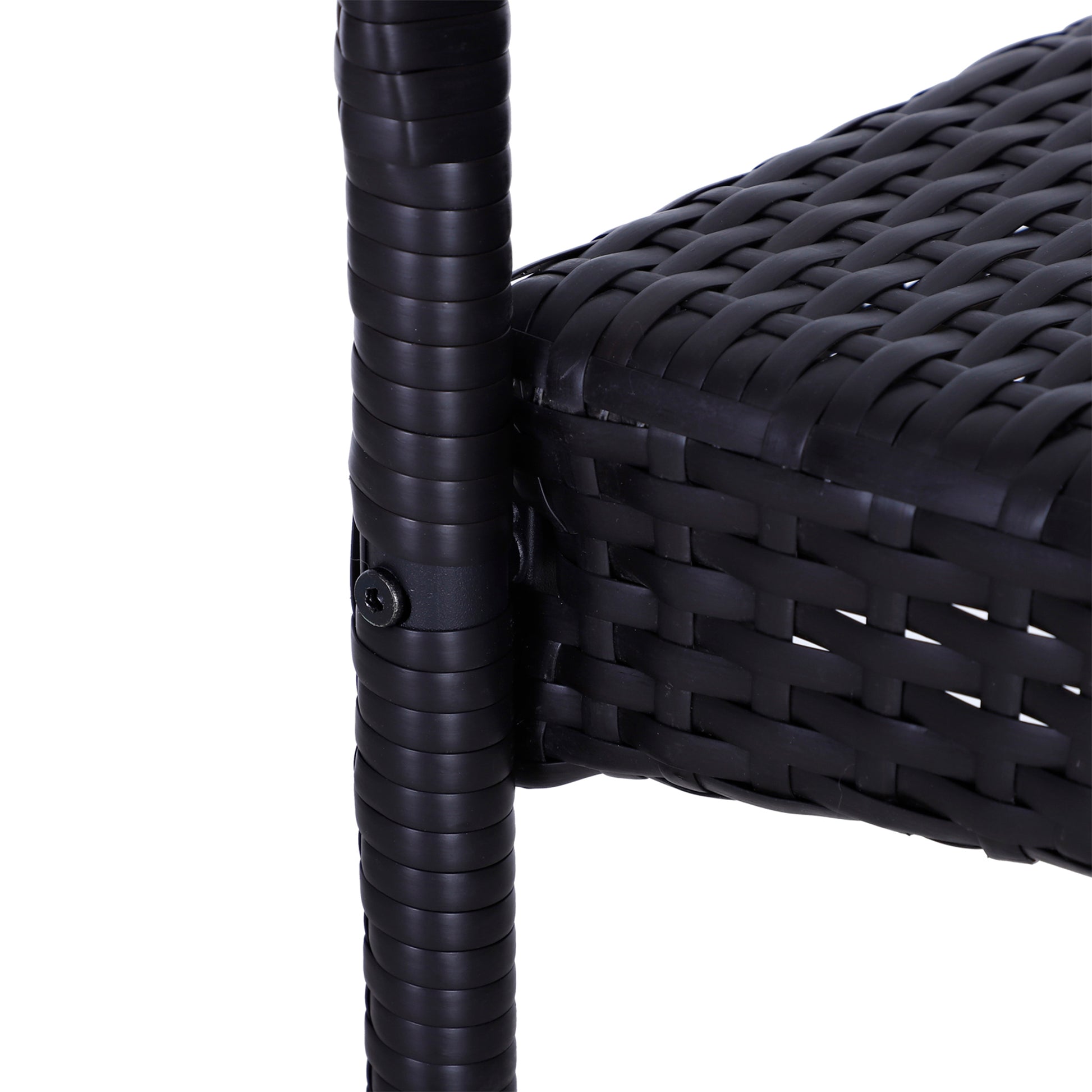 Outsunny Rattan Wicker Bar Set For 3 Pcs With Ice Buckets, Patio Furniture With 1 Bar Table And 2 Bar Stools For Poolside, Backyard, Porches Dark Brown Steel