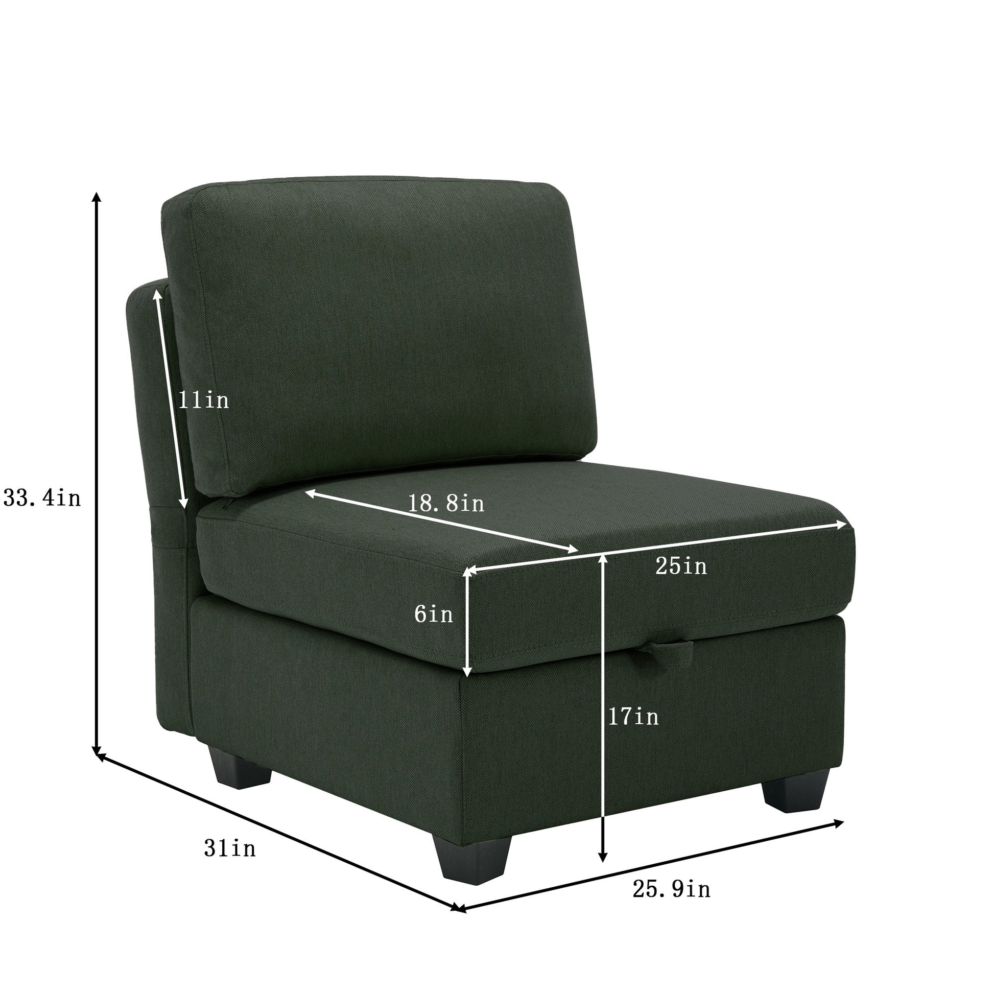 Living Room Sofa Set With 3 Seat Couch And 2 Seat Loveseat, Hidden Storage Under Seat, Soft Back Cushions And Arm Cushionsadjustable Arms And Backs Green Green Polyester 5 Seat