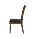 Wooden Side Chairs Withpadded Seat And Panelled Back, Set Of Two, Brown Brown Wood Fabric