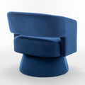 Swivel Barrel Chair, Velvet Accent Armchair 360 Degree Swivel Club Chair For Living Room Bedroom Reception Room Blue Foam Velvet