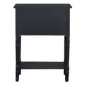 Narrow Console Table, Slim Sofa Table With Three Storage Drawers And Bottom Shelf Black Black Solid Wood Mdf
