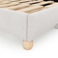 Full Size Upholstered Platform Bed With Support Legs,Beige Beige Upholstered