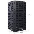 Garden Composter Bin Made From Recycled Plastic 132 Gallons 500Liter Large Compost Bin Create Fertile Soil With Easy Assembly, Lightweight, Aerating Outdoor Compost Box Black Plastic