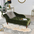 Samuel Tufted Roll Arm Chaise Lounge, Olive Green Performance Velvet Olive Green Foam Velvet