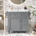 30'' Bathroom Vanity With Top Sink, Modern Bathroom Storage Cabinet With 2 Drawers And A Tip Out Drawer, Single Sink Bathroom Vanity Same As N710S130001E Grey Bathroom Modern Solid Wood Mdf Resin
