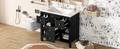 36'' Bathroom Vanity With Resin Sink Combo, Solid Wood Frame Bathroom Storage Cabinet, Freestanding Vanity Set With 5 Drawers& Soft Closing Doors Same As N710S136001B Black Bathroom Solid Wood Mdf Resin