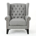 Accent Chair Grey Fabric