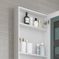 20'' W X 30'' H Bathroom Mirror Medicine Cabinet Wooden Door Medicine Cabinets For Bathroom, Wall Mounted Recessed Or Surface, Bathroom Mirror With Storage, Right Opening Door White Engineered Wood