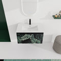 30'' Floating Wall Mounted Bathroom Vanity With Ceramics Sink & Soft Close Cabinet Door, Kd Package Black Bathroom Modern Plywood