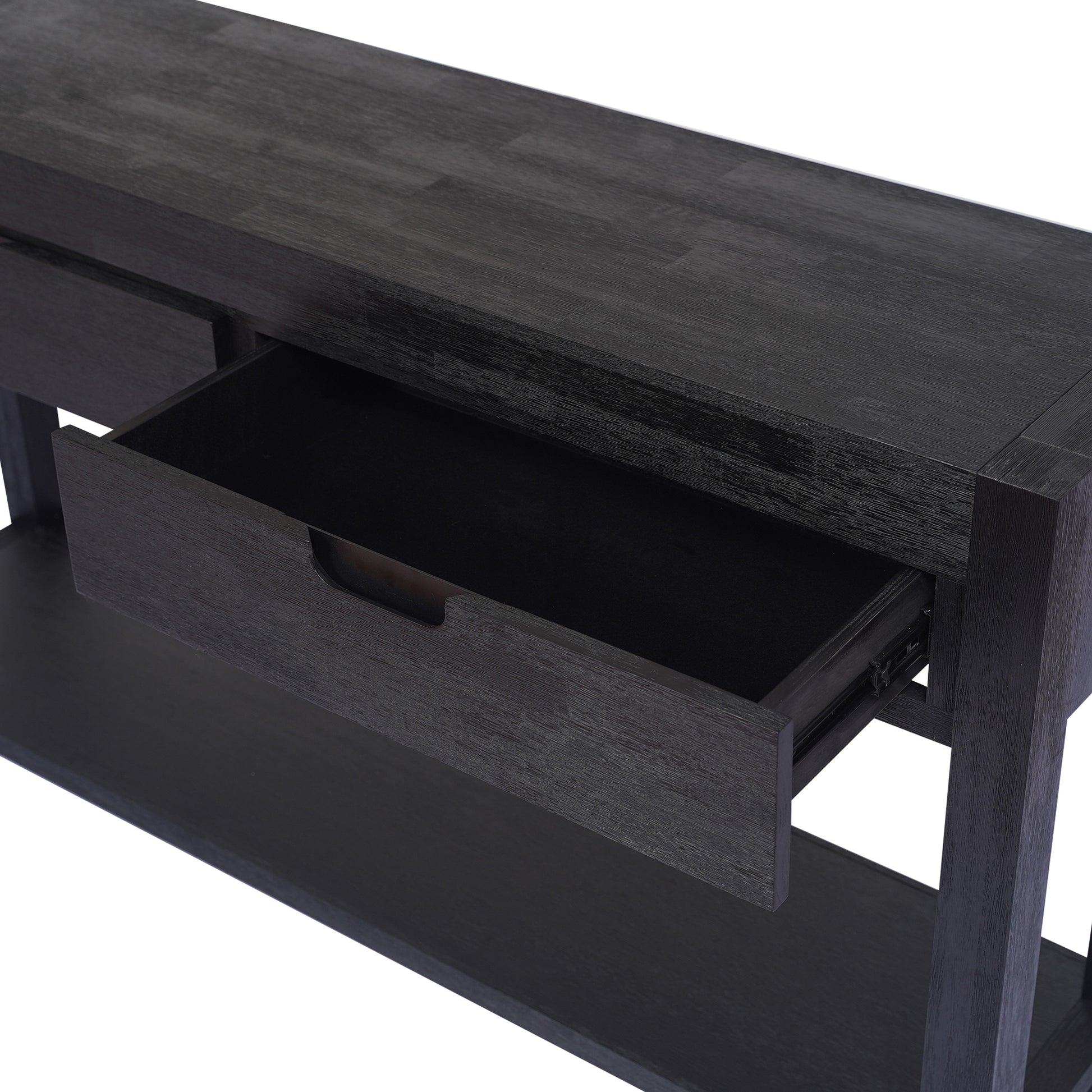Console Table Entryway Table For Hallway Living Room With 2 Drawers And 1 Shelf Black Mdf