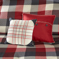7 Piece Herringbone Comforter Set Red King King Red Polyester
