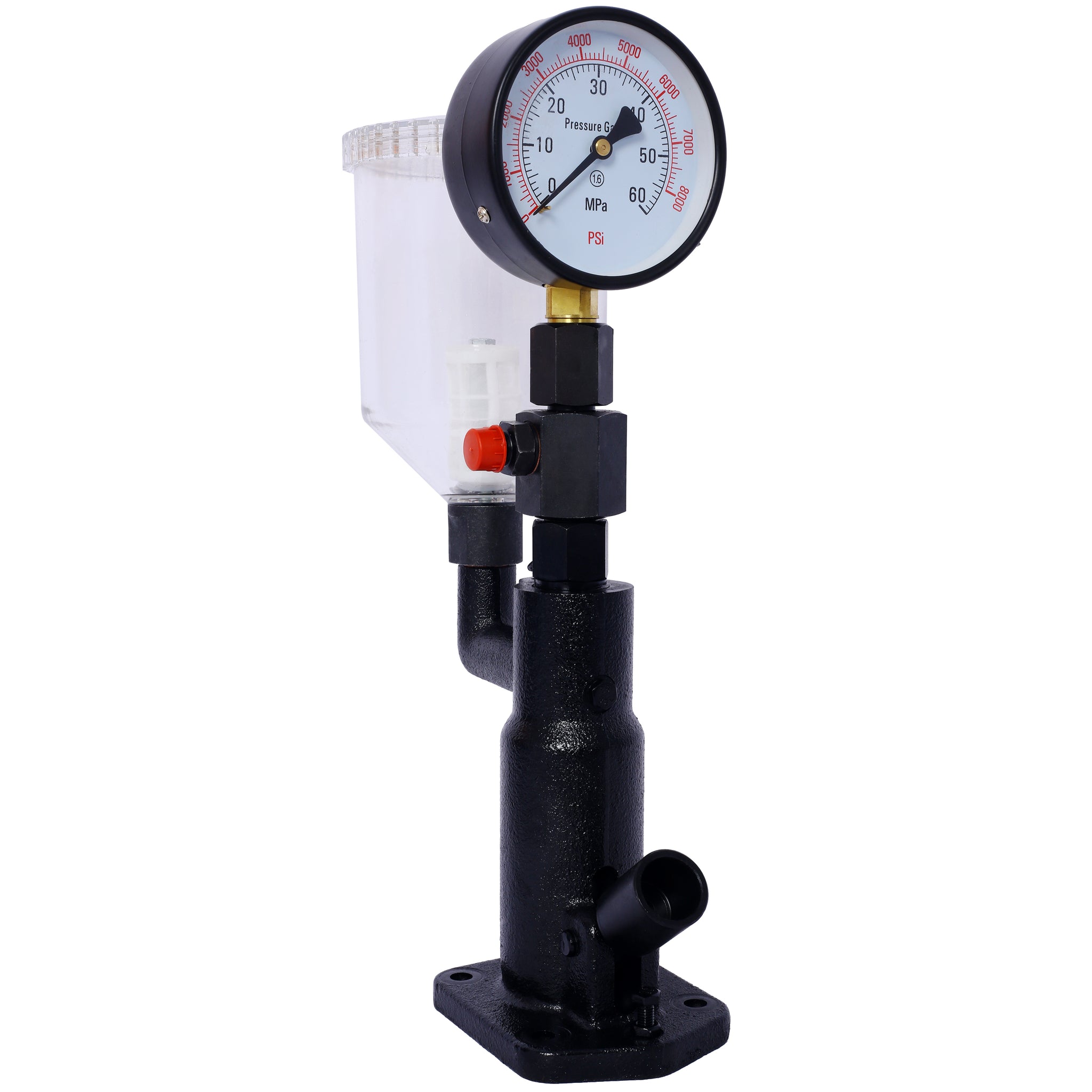 400Bar 6000Psi Fuel Injector Nozzle Tester Professional Auto Repair Tool With Dual Scale Gauge For Tractors Nozzle Pop Pressure Tester Black Steel