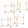 Pawhut 6 Piece Dog Agility Training Equipment With Hurdle Bag And Whistle, Orange And White Orange Plastic
