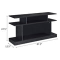 Black 2 Shelf Sofa Table Black Primary Living Space Contemporary Shelves Rectangular Wood