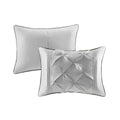7 Piece Tufted Comforter Set Grey Full Full Grey Polyester