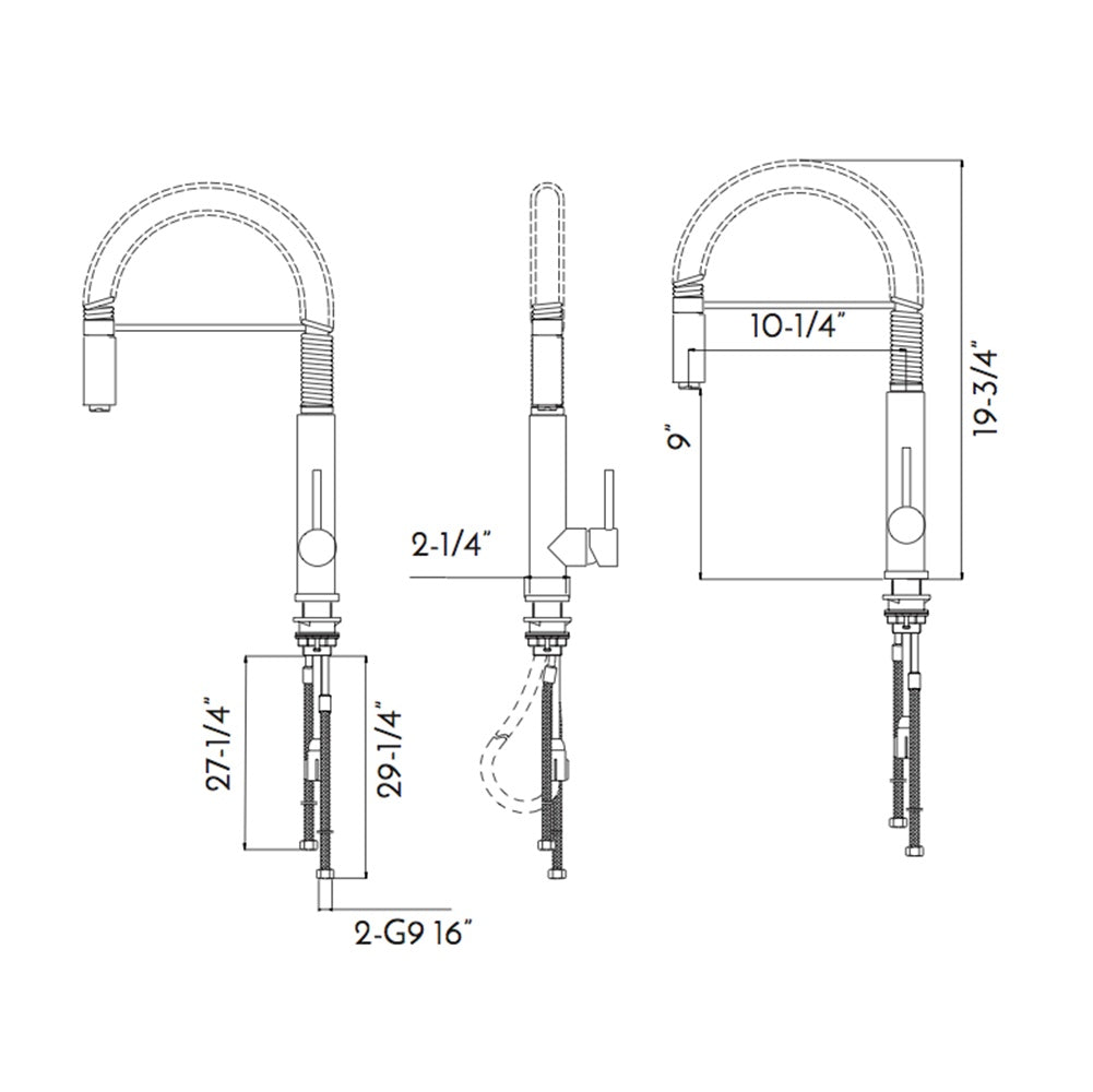 Dax Single Handle Pull Down Kitchen Faucet Brushed Finish Steel Gray Stainless Steel