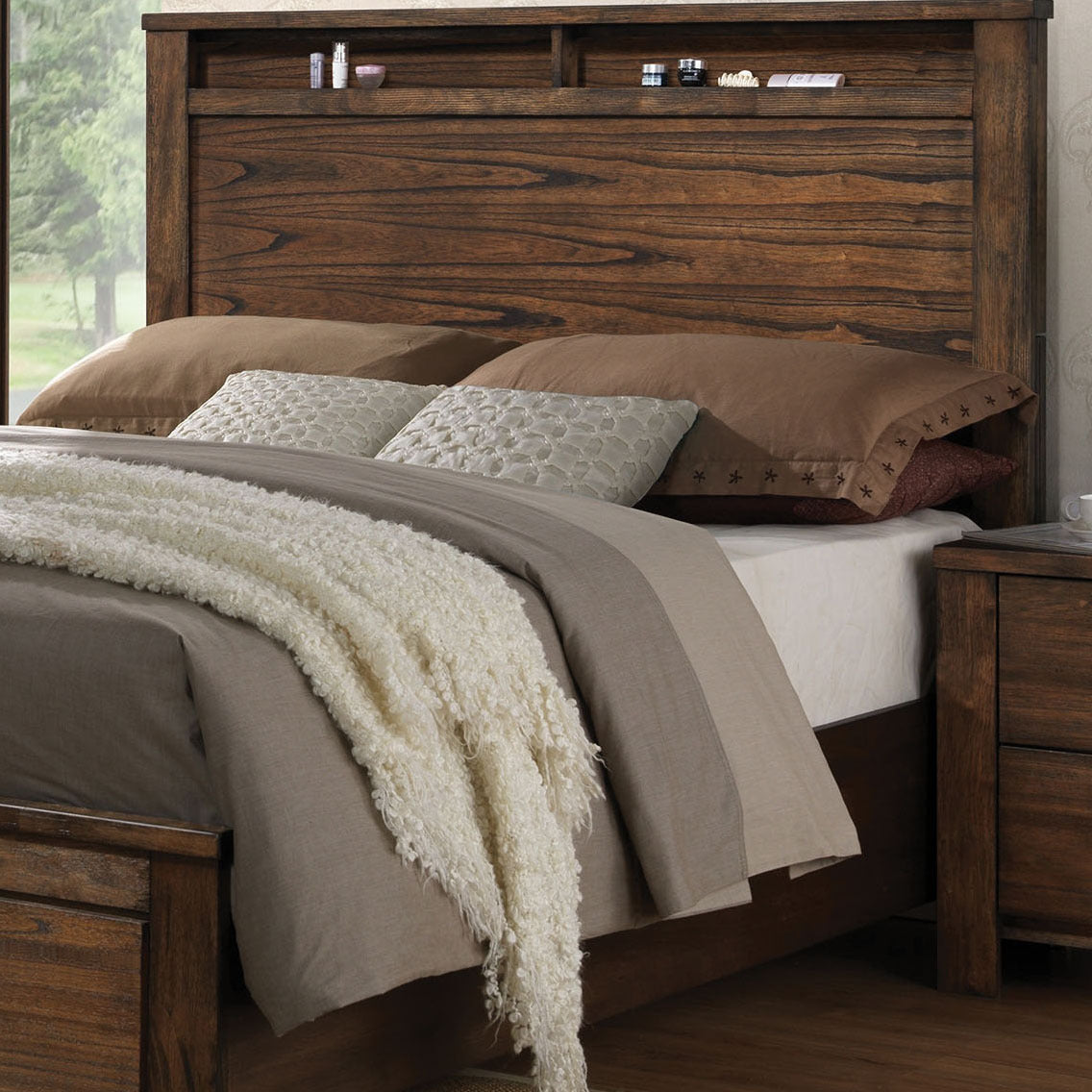 Oak Queen Bed With Storage Box Spring Not Required Queen Oak Wood Bedroom Rubberwood Panel Wood