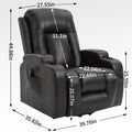 Infinite Position Up To 350 Lbs Power Lift Recliner Chair For Elderly, Heavy Duty Motion Mechanism With 8 Point Vibration Massage And Lumbar Heating, Usb Charging Port, Cup Holders, Brown White Metal Primary Living Space Heavy Duty Pine Brown Faux
