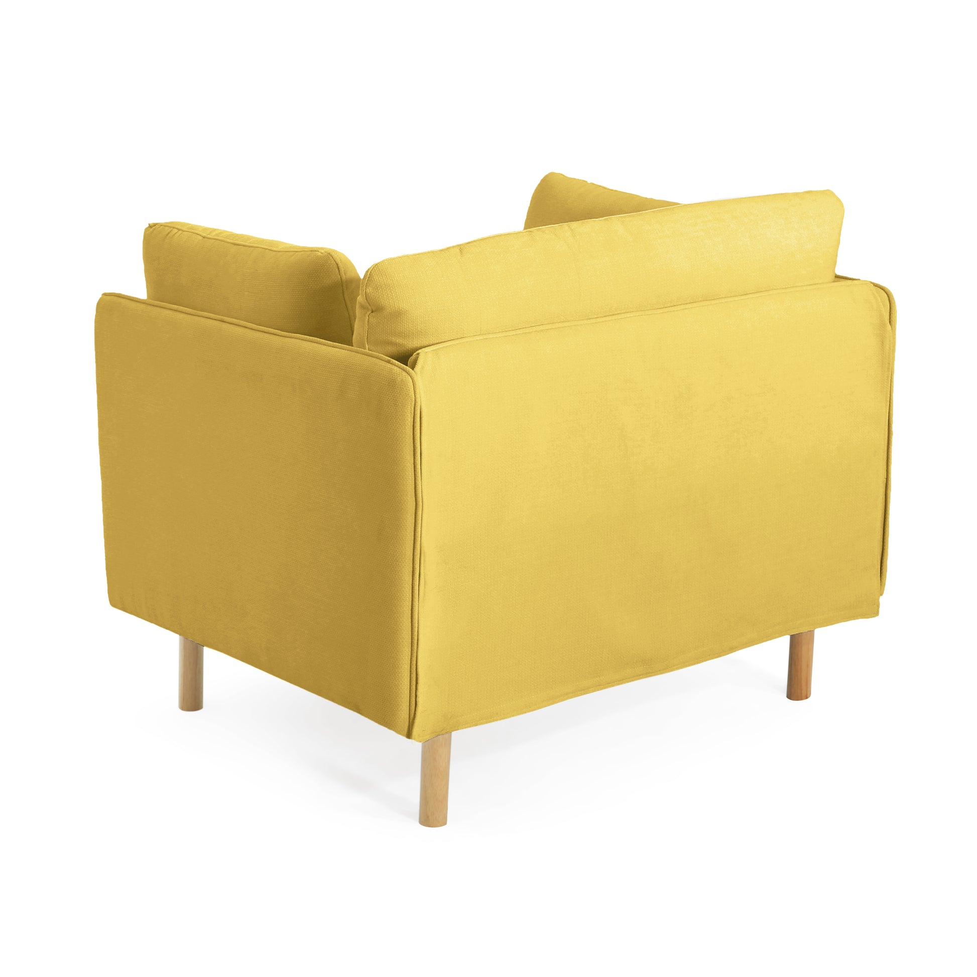 39" Modern Upholstered Accent Chair With Soft Cushions, Sleek Armrest Design And Sturdy Wooden Legs, Cozy Seating For Living Room, Bedroom, Or Office Lounge Yellow Metal,Polyester,Solid Wood Mdf
