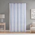Poly Printed Curtain Panel With Tufted Stripe And Lining White Navy 50X95