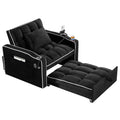 Convertible Sleeper Chair Sofa Bed Adjustable Pull Out Sleeper Chair Bed Multi Pockets Folding Sofa Bed For Living Room Bedroom Small Space,3 In 1 Sofa Bed, Black Black Velvet 1 Seat