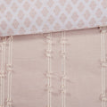3 Piece Cotton Jacquard Duvet Cover Set Queen Pink Cotton