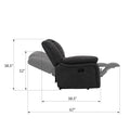 Marshall Black Reclining Sofa Black Foam Solid Wood 3 Seat