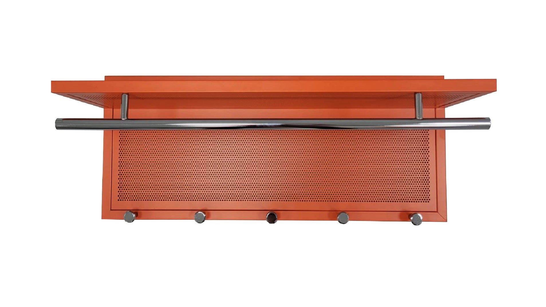 Esyspot Metal Powder Coating Hook Wall Mounted With Shelf In Orange Chrome,Orange Bedroom Contemporary Chrome Metal