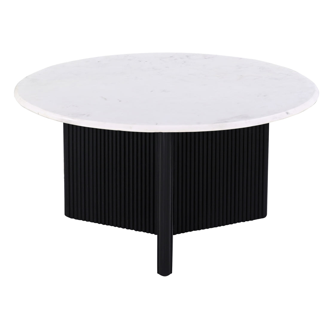 Luxurious Round Mable Topped Pedestal Coffee Table, Living Room Sofa Side Table, White Black Black White Primary Living Space Industrial Freestanding Mango Coffee & End Tables Round Marble,Solid Wood Pedestal