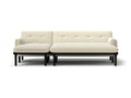 Ivory Corduroy Sectional Sofa: Convertible 3 Seater Sofa, L Shaped Sofa, And Bed Ivory Velvet Metal Primary Living Space Medium Soft Loose Back Pillow Top Arms Foam Fabric Metal 3 Seat