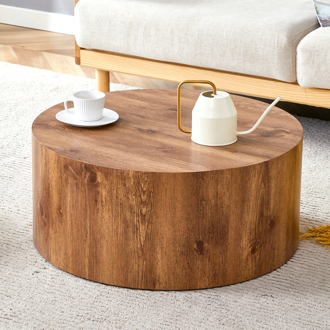 The Cylindrical Table With Its Patterned Design Can Be Easily Integrated Into A Variety Of Interior Styles, From Coffee Tables To Small Dining Tables, Workbenches Or Makeshift Writing Desks. Wood Mdf