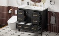 36'' Bathroom Vanity With Resin Sink Combo, Solid Wood Frame Bathroom Storage Cabinet, Freestanding Vanity Set With 5 Drawers& Soft Closing Doors Same As Sw000142Aab Black Bathroom Solid Wood Mdf Resin