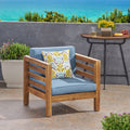 Oana Club Chair Pecan Blue Acacia Wood