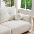Lamb'S Wool 2 Seater Cushion Sofa 90'' Comfortable Sofa For Living Room Bedroom And Other Casual Spaces Lamb'S Wool Sofa With 2 Cushions And 2 Ball Pillows. Beige Two Sets Beige Foam Fabric 4 Seat