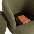Upholstered Swivel Barrel Armchair With Storage Modern Living Room Side Chair For Bedroom Office Reading Spaces Teddy Fabric Dark Green Dark Green Foam Upholstered