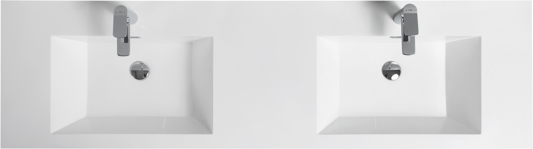 72" Bathroom Vanity Countertop Only, Single Hole Cabinet Top White, 24V11Pb72 Glossy White Resin