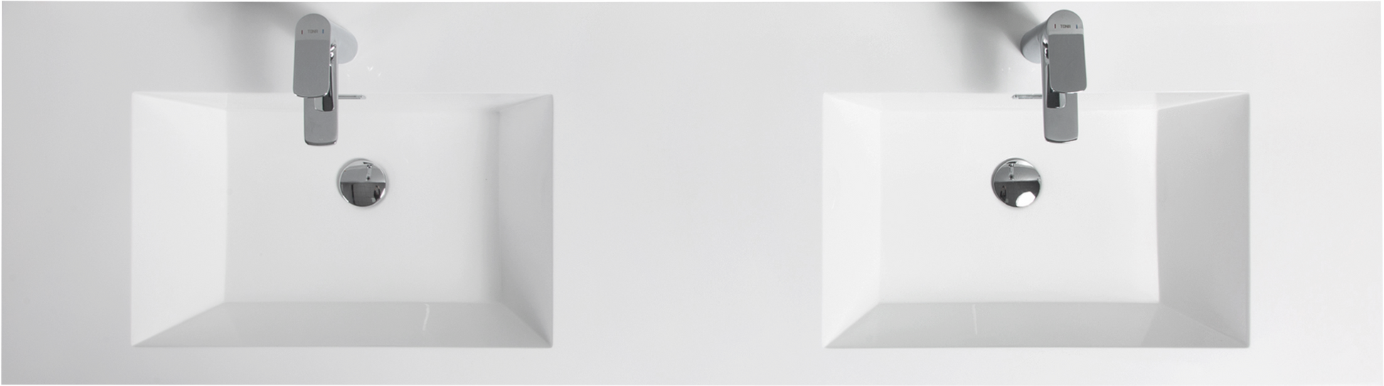 72" Bathroom Vanity Countertop Only, Single Hole Cabinet Top White, 24V11Pb72 Glossy White Resin